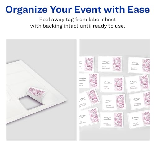 Avery® Flexible Name Badge Labels, 5895, 2 1/3" x 3 3/8", White with Blue Border, Box of 400