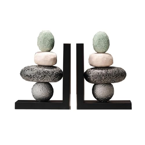 Book Organizer Heavy Duty Ceramic Book Ends, Stopper for Shelves, Unique Aesthetic Design Decorative Bookends