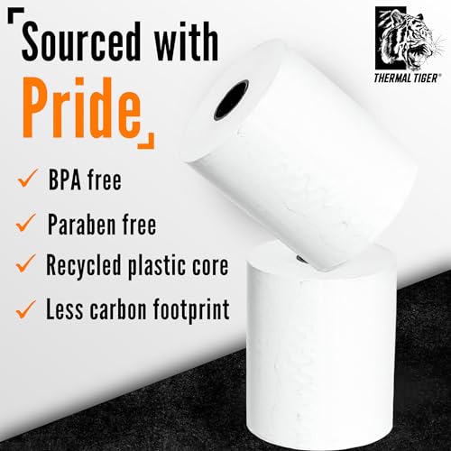 Thermal Tiger 3 1/8 X 230 Thermal Paper Rolls (10 Rolls/Box) – BPA-Free Rolls for POS Systems, Cash Registers & Credit Card Machines