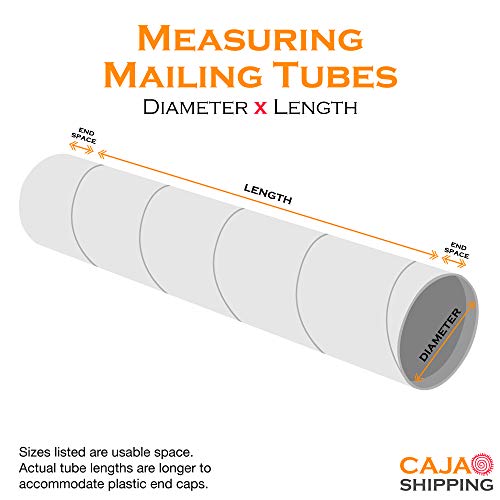 Caja Shipping Mailing Tubes with Caps, 1 1/2" x 48", Kraft, 50/Case