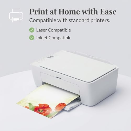 PaperDirect Everyday Spring Assortment Lilies Daisies Flowers Tulips Theme Paper Stationery, Border Paper, Letterhead 8.5 x 11, 100 sheets, Elegant Premium Writing Paper, Decorative Printer Paper