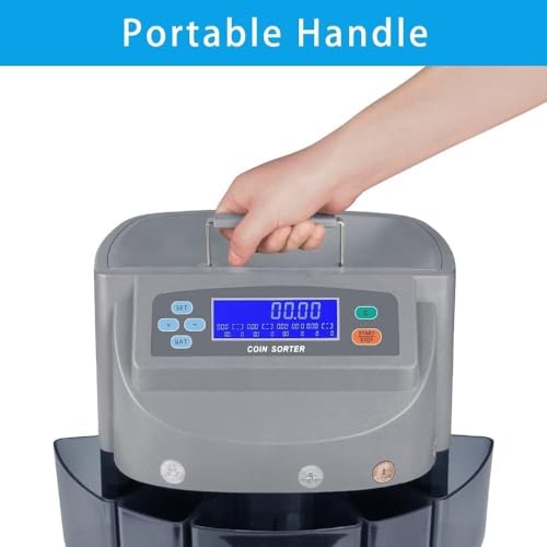 Electronic Coin Counter, With Smart Control Panel, Electric Coin Counter Sorter And Wrapper Machine, Coins For Over 40 Countries, For Banks, Company, Schools