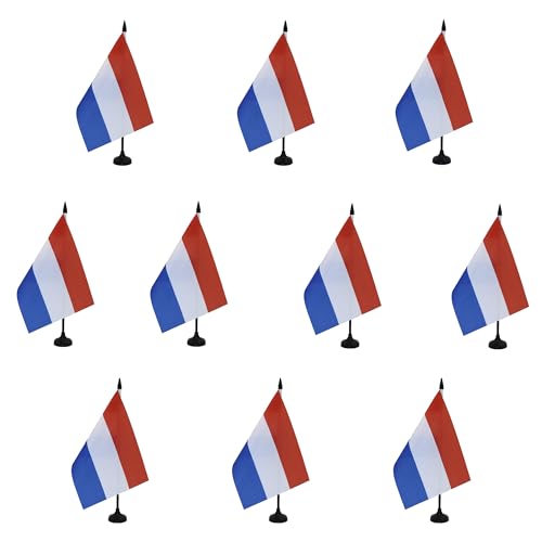 AZ FLAG Pack of 10 Netherlands Table Flags 6x8 in Plastic Base