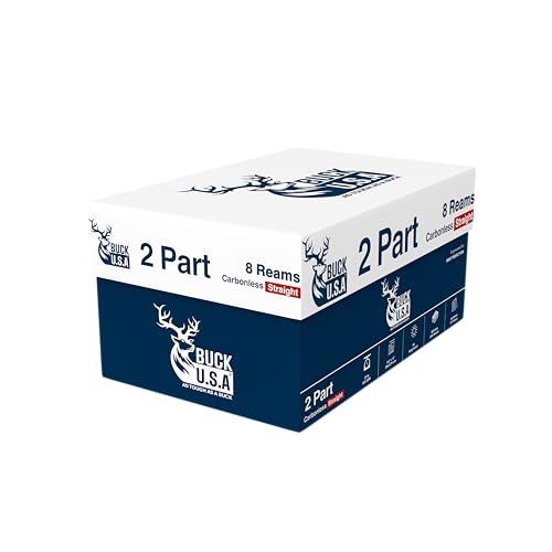 2 Part Straight NCR Carbonless Paper (5914), 8 Reams, 8.5" x 11" Collated Paper, 2000 Sets, 4000 Sheets, CB White/CF Canary - Ideal for Laser & Digital Printers & Perfect for Professional Duplicates