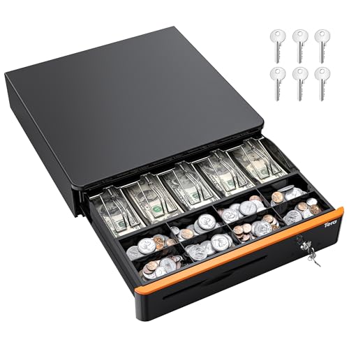 Tera Cash Register Drawer 16 inch: 5 Bill 8 Coin Media Slot for POS, 405R