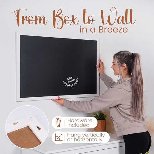 Loddie Doddie Magnetic Chalkboard, Magnetic Board for Wall, 36 x 24, White