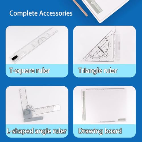 A3 Drawing Board Drafting Table, Portable Architectural Drafting Tool With Transparent T-square, Parallel Motion, Angle Adjustable, Complete Accessories, For Students Engineers And Architects