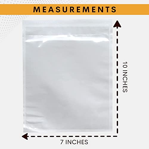 300 Pack 7"x10" Shipping Label Sleeves – Clear Self-Adhesive Packing Slip Pouches, Waterproof Packing List Envelopes – Ideal for Shipping Documents, Mailing Labels, Invoices & Packing Slips