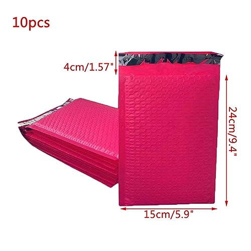 Sxzqjybb Padded envelopes,Bubble envelopes, Mixed Parcel Bags Rose Red Foam Shipping Envelopes with Padded 10 pcs