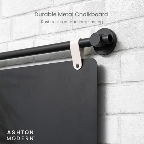 Ashton Modern Metal Magnetic Chalkboard, 17x31.5 Inch - Hanging Design
