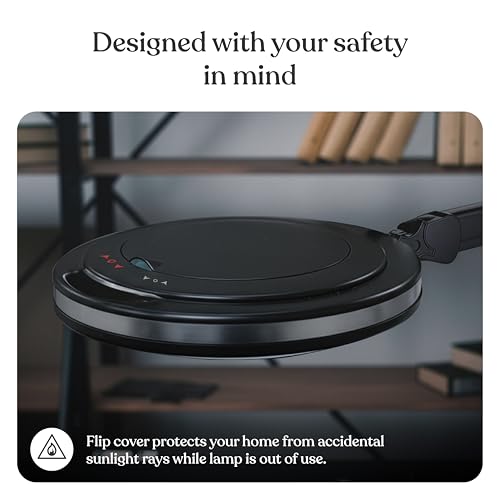 Brightech LightView Pro Magnifying Desk Lamp, 2.25x Light Magnifier with Clamp, Adjustable Magnifying Glass with Light for Crafts, Reading, Close Work - Black