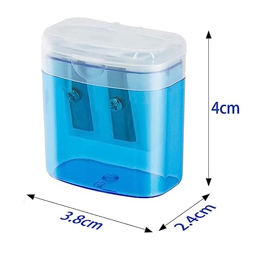 NSUQOA 4pcs Pencil Sharpeners Small Manual Hole with Lid Sharpener Bulk Cute 4 Color for School Home