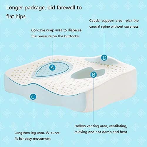 XARONF Comfort Seat Cushion Pillow for Office Chair - Sit Longer, Feel Better - Butt, Tailbone, Back, Sciatica Natural Latex Cushions (Color : Gray)