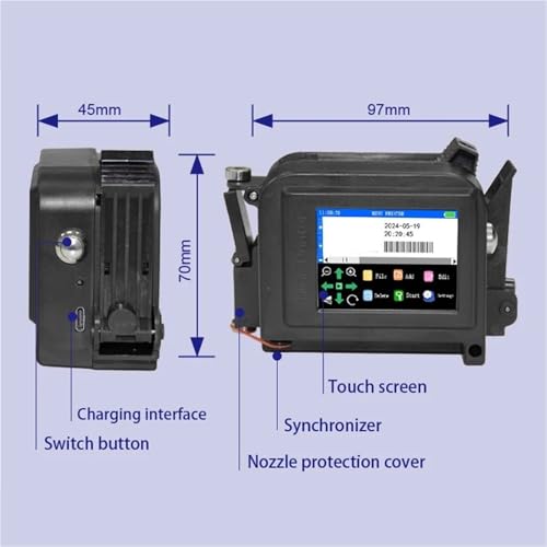 SHIHUANI 12.7mm Print Head Mini Portable Handheld Inkjet Printer for Text QR Code Barcode Date Logo Label(Without Ink,EU)