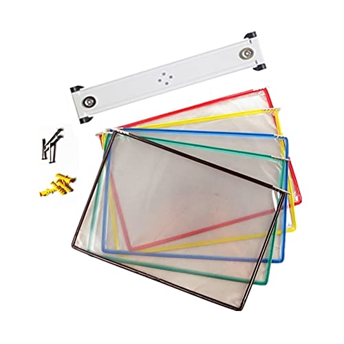 KGDJBGSE Wall Mounted File Folder Holder 10 Pockets A4 Display Organizer for Wall Hanging Metal Device(Gris)