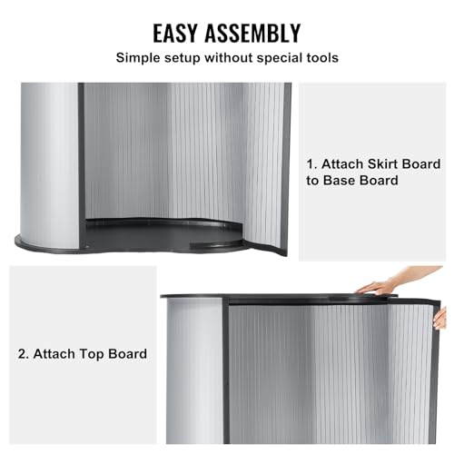 VEVOR Portable Tradeshow Podium Table, 35.43" x 19.29" x 37.01", Display Exhibition Counter Stand Booth Fair with Wall, Foldable Promotion Retail Bar Table Pop Up Podium Counter with Carrying Bag