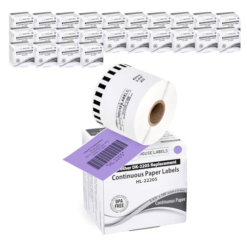 HouseLabels Compatible with Brother DK-2205, Lavender, 2-4/9" x 100'
