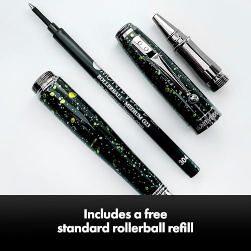 Monteverde USA Invincia Vega Rollerball Pen - Starlight Yellow, Multicolor Plated Finish, Eye-Catching Writing Instrument