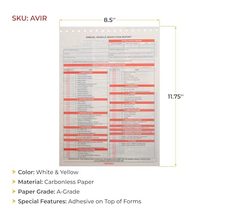 Mytee Products Vehicle Inspection Report Kit - 8.5" x 11.75" DOT Compliant Annual Vehicle Inspection Form (3-Ply, Carbonless, 10 Pack) and Aluminum Trailer Document Holder Registration Card Box