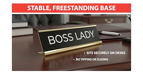 2" x 8" Aluminum Office Desk Nameplate Sign Holder (Gold) 10 Pack