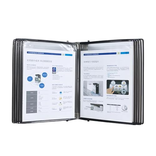 Magnetic Flip-Page Folders, With 20 Display Pockets, Letter-Size(Black)