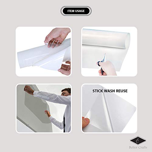 Transparent Dry Erase Film - Removable - Great for- for Walls, Doors, Tables, Cabinets, and More! (24" x 50')