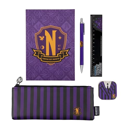 Cinereplicas Wednesday - Nevermore Academy Stationery Set - Set of 5 - Official License