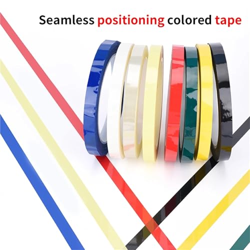 Xuanqiu Whiteboard Tape 10Pcs Desktop Positioning Tape Floor 5s Red Marking Traceless Waterproof Mara Glue Logo Office Supplies Color(Black,66M_0.055MM_5MM)