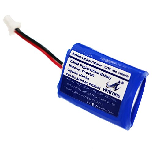 VINTRONS CS540, C054 Replacement 86180-01, 84479-01 Battery for Plantronics CS540 Wireless Headset, 86180-01, 84479-01, (Pack of 6)