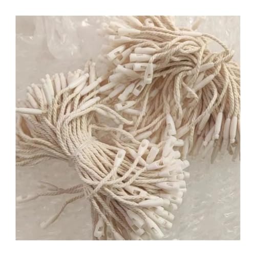 Clothing Tag Rope 800pcs Snap Lock Pin Loop Tie Fasteners Cotton Tag Strings Small Cords Beige Garment Tags Ropes