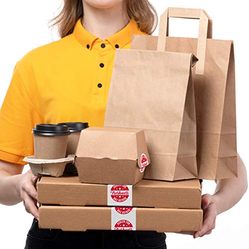Food Delivery Tamper Evident Sealed for Freshness Labels - 500 Adhesive Stickers for Safe Food delivery (Circles 12 Pack)