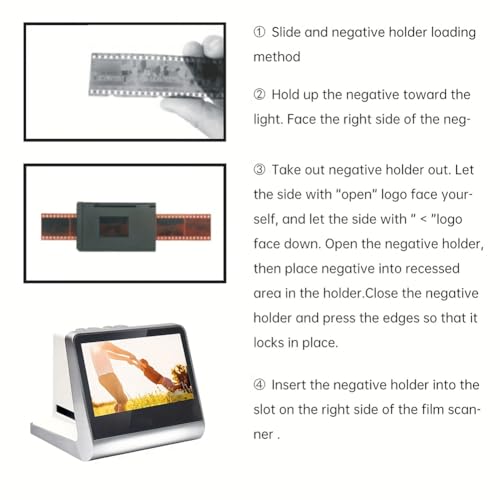 Bloepum 22MP Film Scanner with 5 Inch Screen Monochrome Scanner Digital Negatives Film and Digitizer Built-in 16GB Memory Digital Converter Copier US Plug