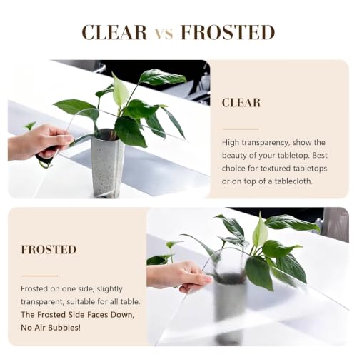 Clear Frosted Desk Pad Protector,12'' X 114'' Large Mouse Pad,2mm Thick