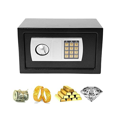 TBLOTYD Security Steel Digital Electronic Security Safe Box with 2 Keys, Wall-Mounted Deposit Box Safe for Home Office Hotel School/Black/8.5L ，Black-8.5L