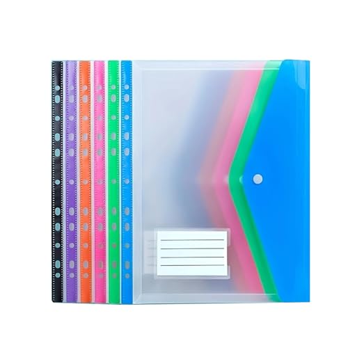 folders 6 Pack Plastic Binder Pocket Document Storage