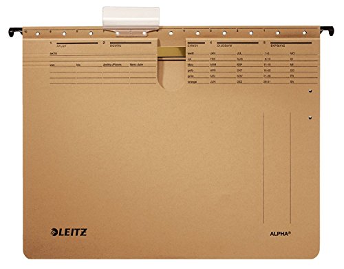 Leitz Alpha 19143000 Suspension File Folder for Commercial Binding, Files, Natural Brown (Pack of 40)