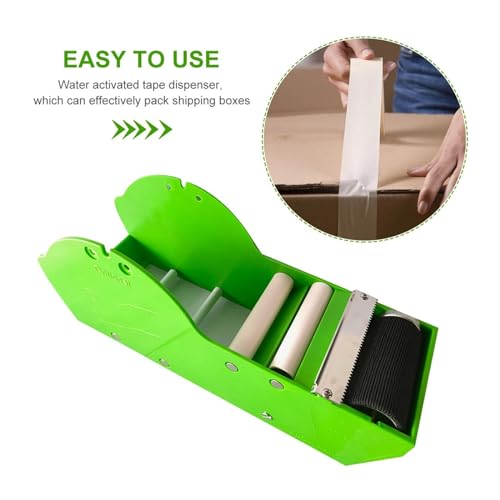 Packaging Tape Dispensers Express Sealing Device Manual Desktop Cutter, Home Shipping Tape Dispenser Portable Office Supplies, Brown Paper Water Activated