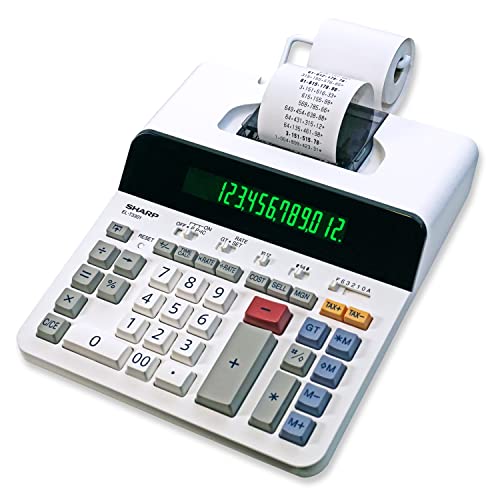Sharp 12-Digit Thermal Printing Calculator, Off-White (ELT3301)