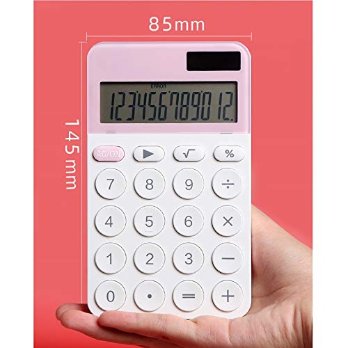 12 Digit Calculator Power Color Caculator Cute Small Solar Calculators Scientic Calculater School Exam for Office
