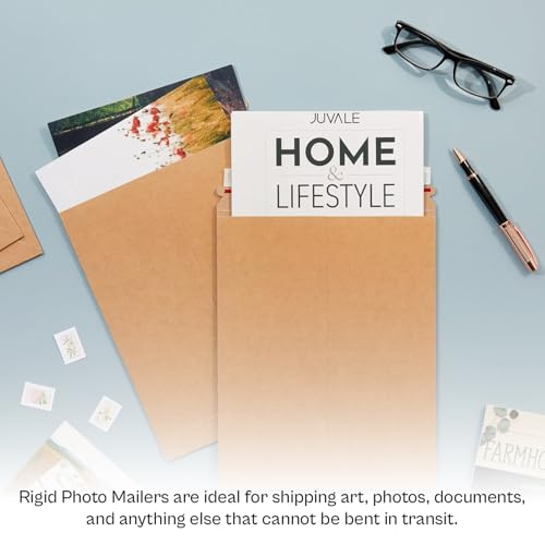 PSBM 100 PCS 13 x 18 Inch Kraft Rigid Photo Mailers, Cardboard Shipping Envelopes, Mailers for Shipping Photos, CDs, Documents, Catalogue, Or any Flat Object