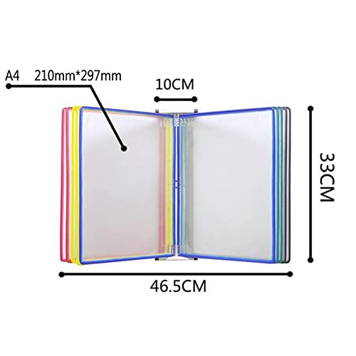 UMJIGF Wall Mount Catalog Display Rack, Wall Reference System with 10 Display Pockets, 20 Sheet Capacity Deluxe Catalog Display Racks,