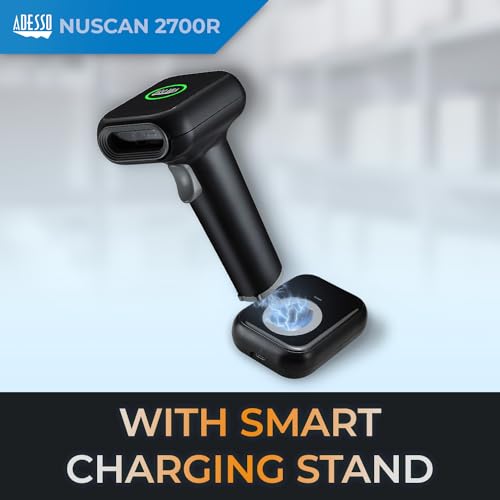 Adesso Nuscan 2700R Barcode Scanner with Charging Cradle