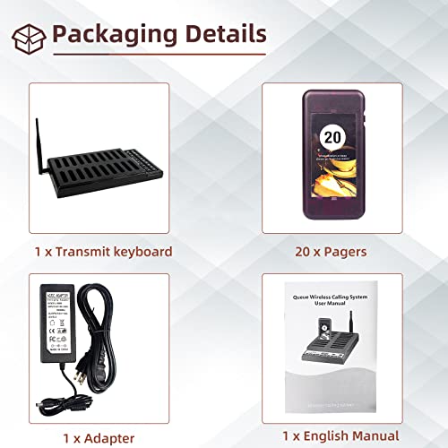 Retekess T111 Restaurant Pager System, Buzzers for Restaurant, 20 Beepers