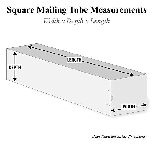 Partners Brand PM4425 Square Mailing Tubes, 4" x 25", Oyster White (Pack of 50)