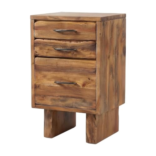 Starlight Canyon Home Solid Acacia Wood Filing Cabinet with Live Edge Drawers, Rustic Vertical File Cabinet for Home Office Storage