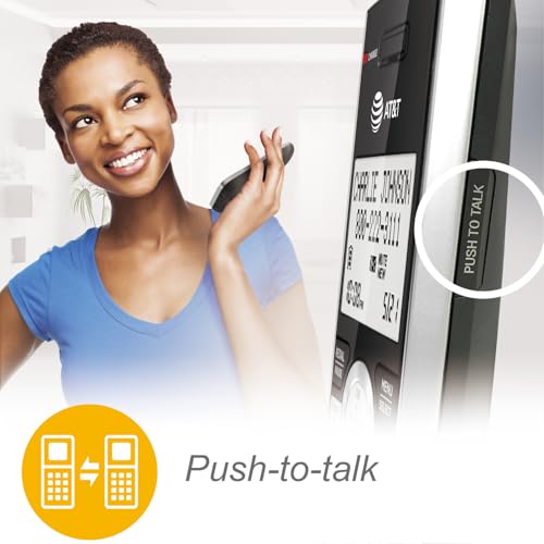 AT&T CL83507 DECT 6.0 5-Handset Cordless Phone, Silver/Black