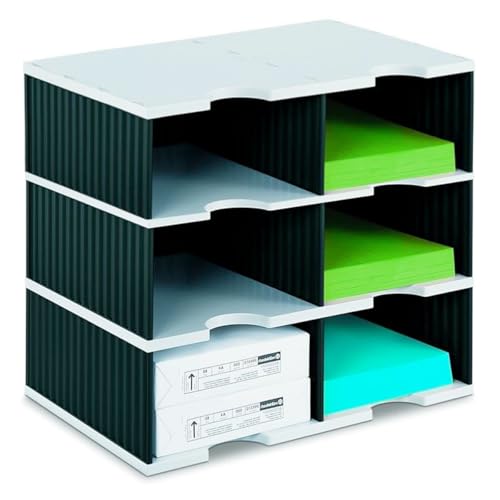 Ultimate Office TierDrop High Capacity 6 Compartment Mail Sorter, 2-Wide