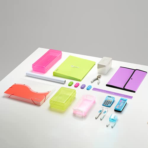 Enday Index Card Holder, 3x5 Note Flash Card Organizer Case, Stackable Index Card File with flip top, Recipe Purple, Red, Green, Blue, Grey, Pink Holder, Holds 250 Cards, Multicolor (12 Pack)