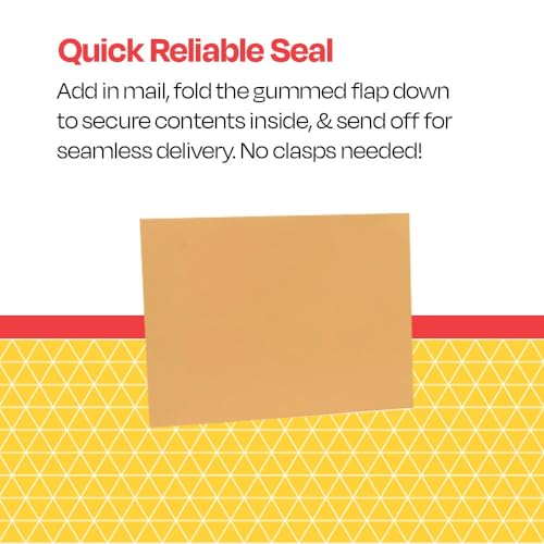 School Smart No Clasp Envelopes with Gummed Flap, 10 x 13 Inches, Kraft Brown, Pack of 250