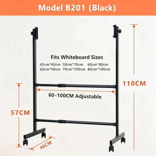 Adjustable Double-Sided Whiteboard Easel, Aluminum Frame Mobile Stand